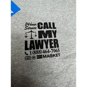NWT! "Market" Call My Lawyer Graphic T-Shirt Mens XL Heather Grey Short Sleeve